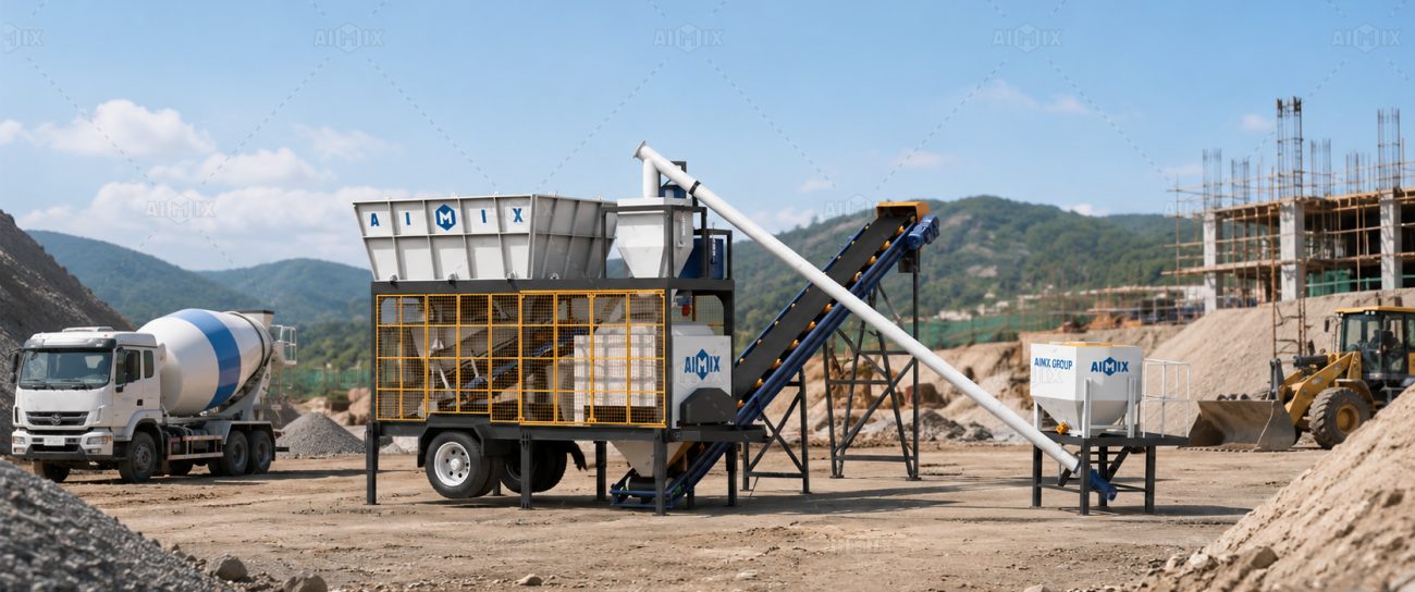 AJSY40 compact mobile concrete plant for sale