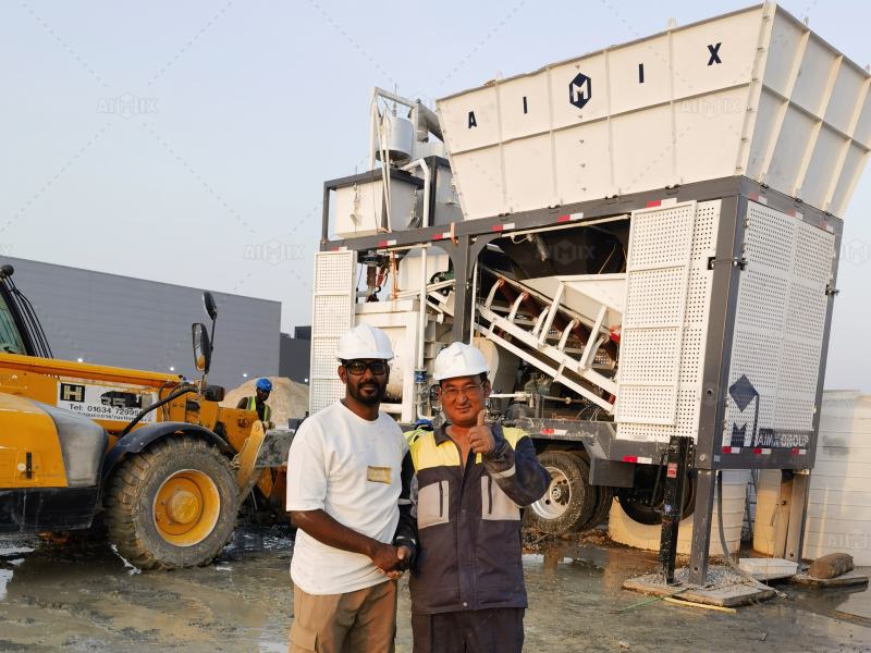AJSY40 concrete plant completely installed and commissioned in Dubai