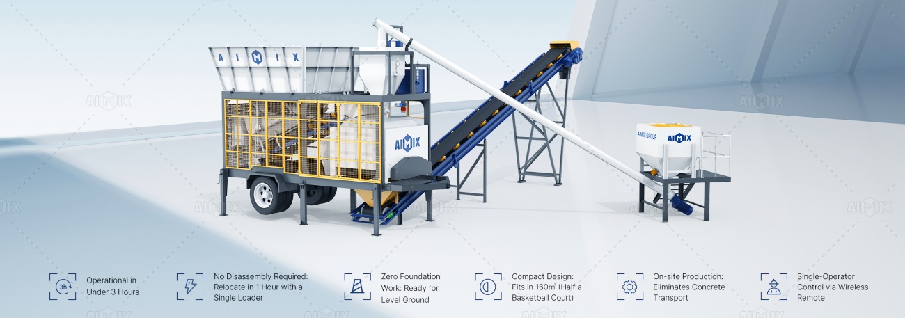 AJSY40 concrete plant-ideal solution for small concrete production projects