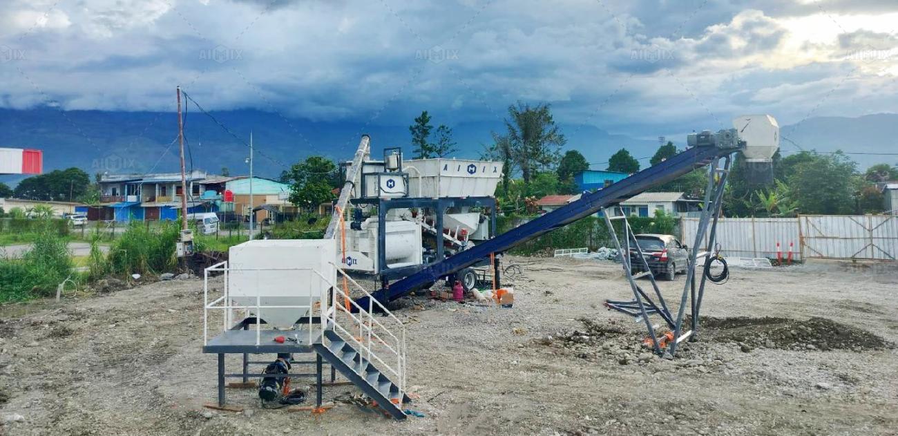 AJSY40 portable compact batching plant for sale in Indonesia