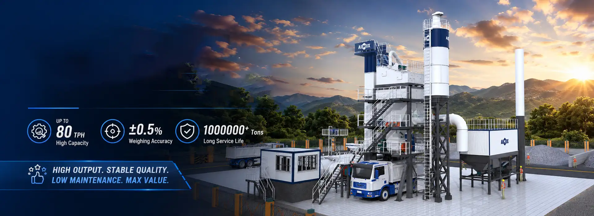 ALQ-80 80 tph stationary batch asphalt plant
