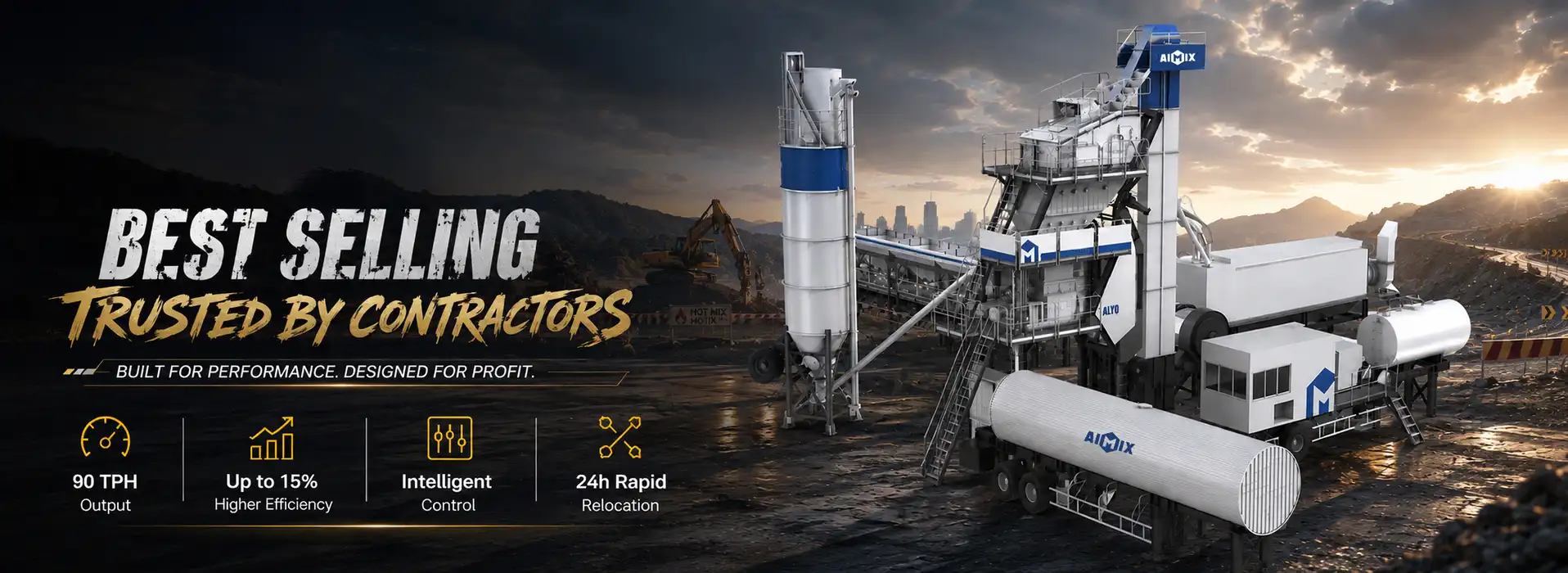 ALYQ-90 mobile asphalt plant for road construction