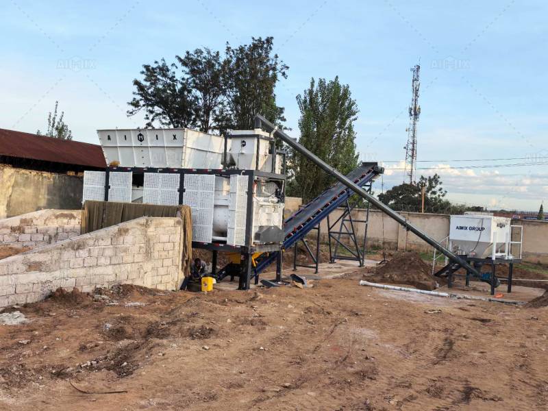 Aimix AJSY40 compact portable concrete plant for sale in DR Congo with competitive price