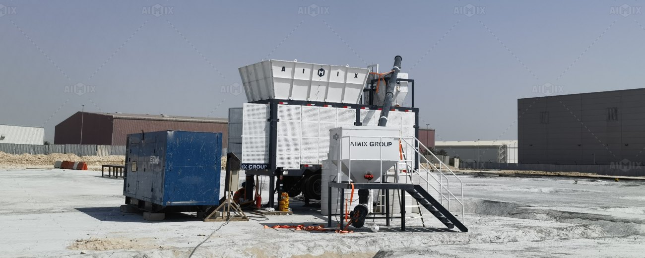 Aimix mobile batching concrete plant solution