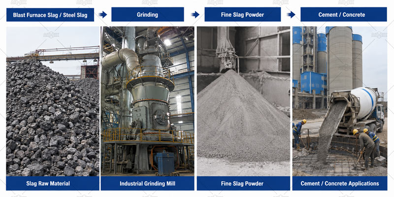 Slag Grinding for Construction Materials