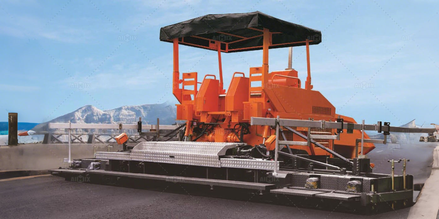 asphalt paver machine for paving stage in road construction