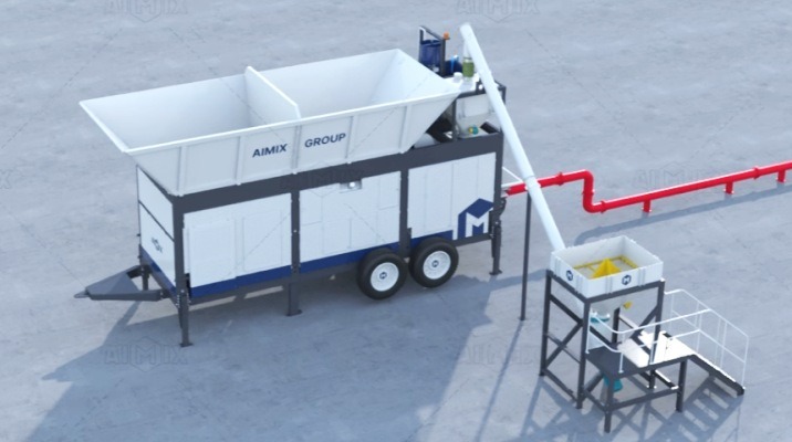 integrated concrete pumping batching plant AJP40