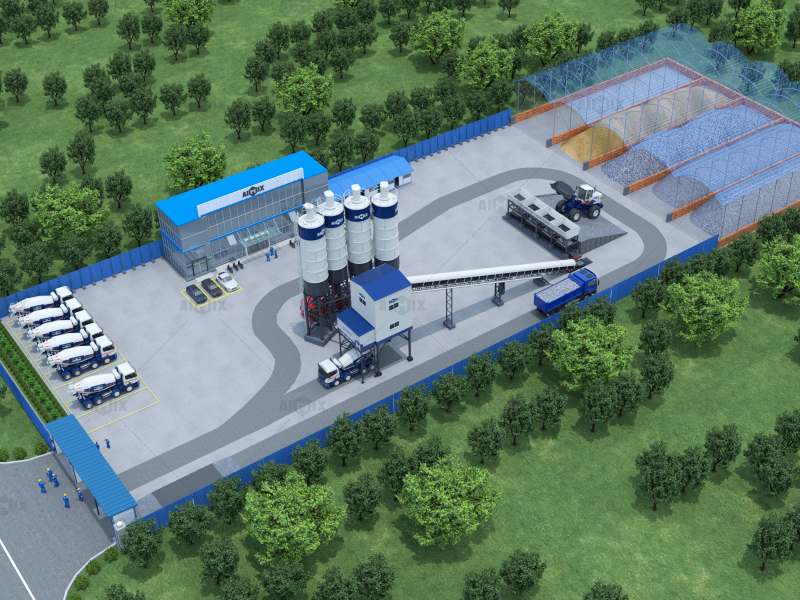 site planning of batching concrete plants