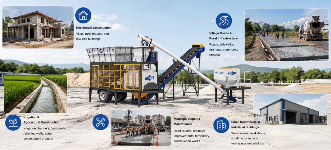 typical applications of AJSY40 compact batching plant