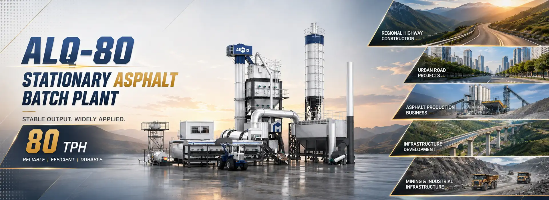 what is the application of ALQ-80 stationary asphalt batch mix plant