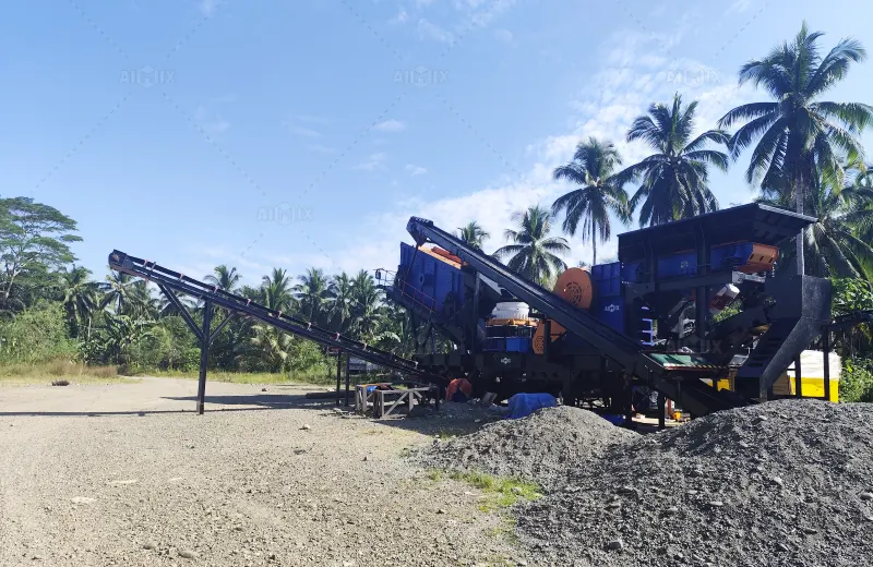 Installation mobile de concassage et de criblage 4 en 1 de 100 tph pour les Philippines
