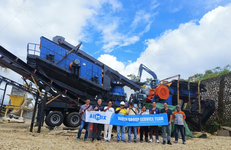 Installation de concassage mobile de 100 tph pour le traitement du granit en Indonésie