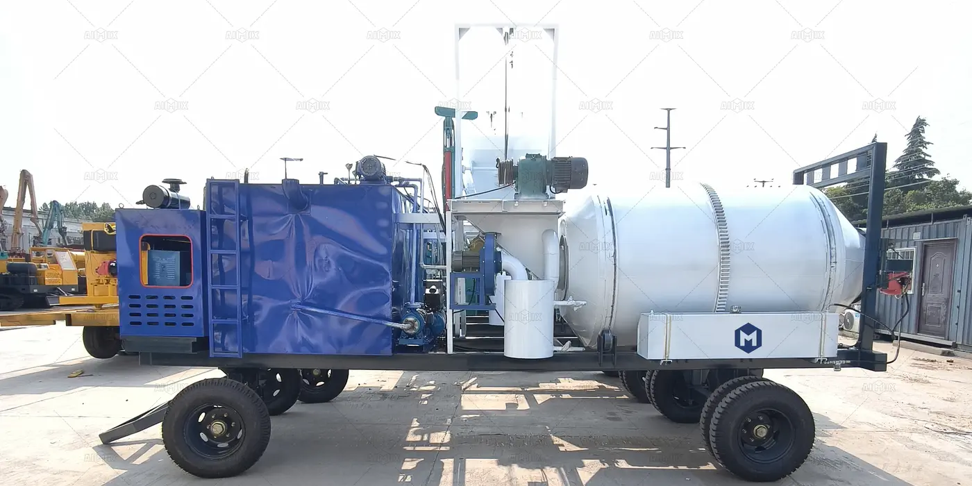 6-8tph ALB Series mini portable asphalt mixer machine for rural road repair in Indonesia