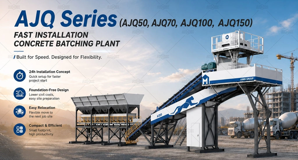 AJQ series ready mix concrete batching plant