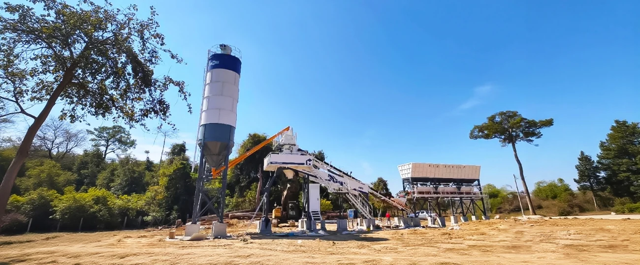 AJQ70 Stationary Batching Plant For Laos' Project