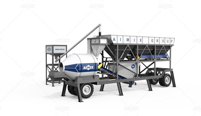AJZY drum type mobile batching mixing plant