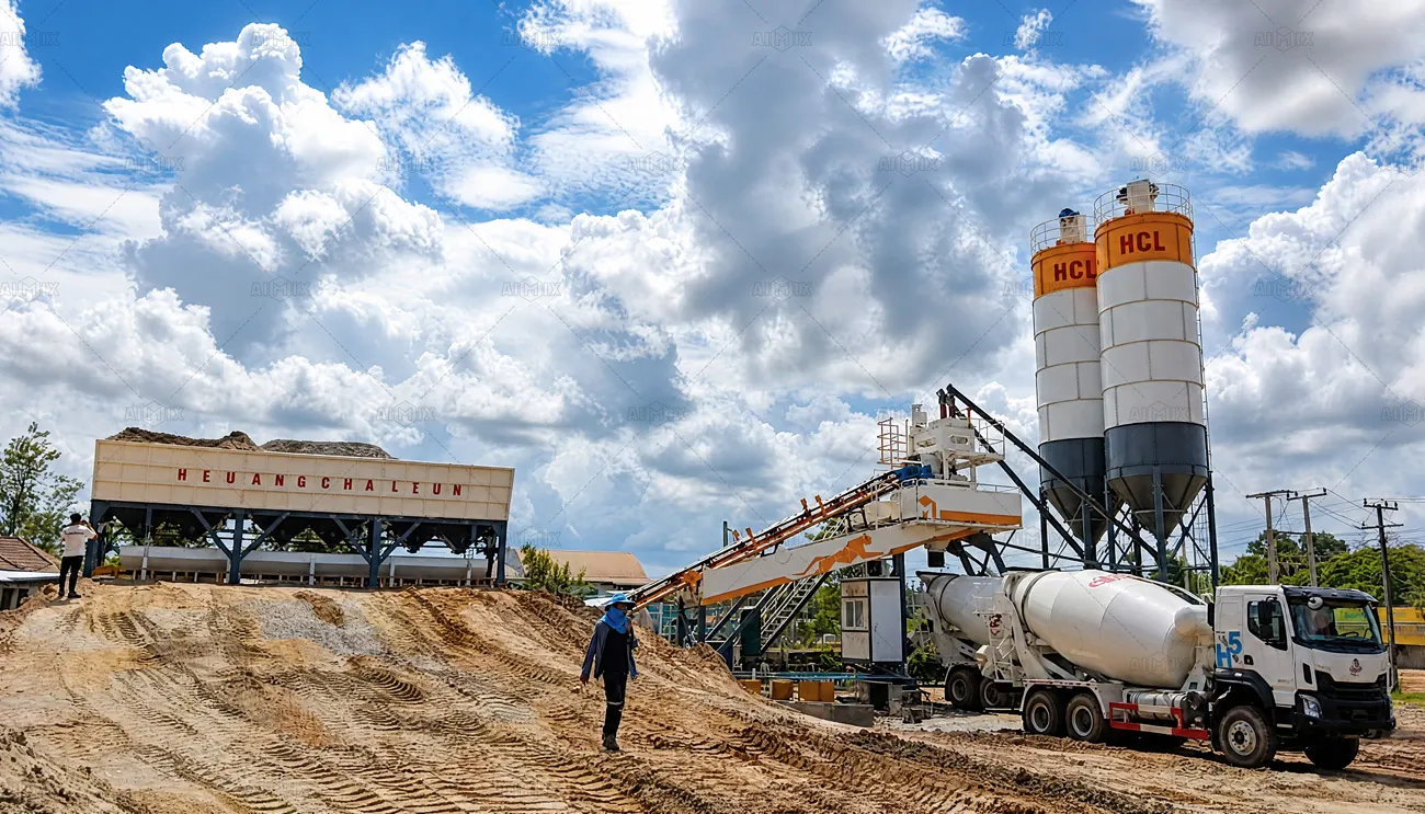 Another Set Of AJQ70 batching plant was installed in Laos
