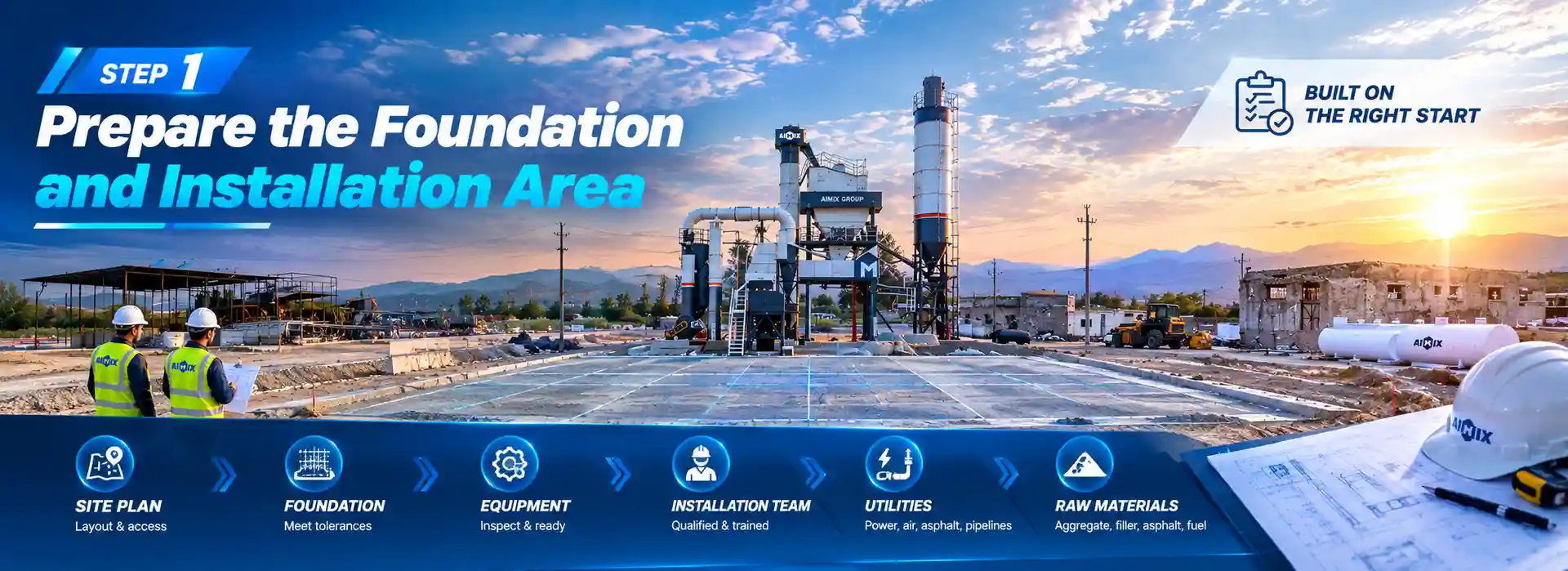 Prepare the Foundation and Installation Area of Asphalt Plant