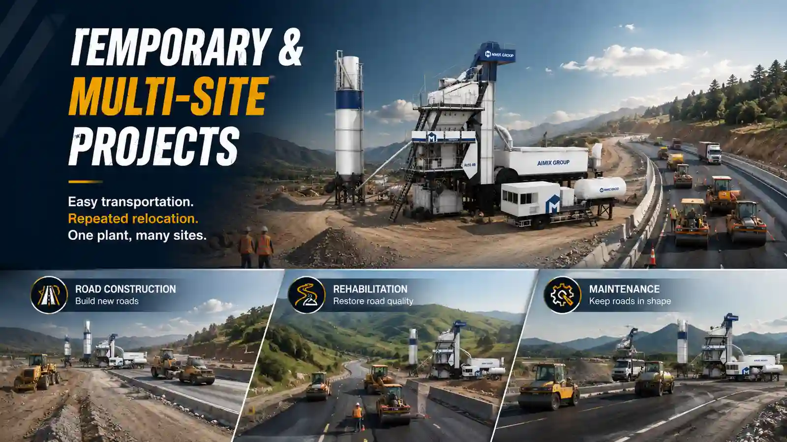Temporary & Multi-Site Projects of portable asphalt plants