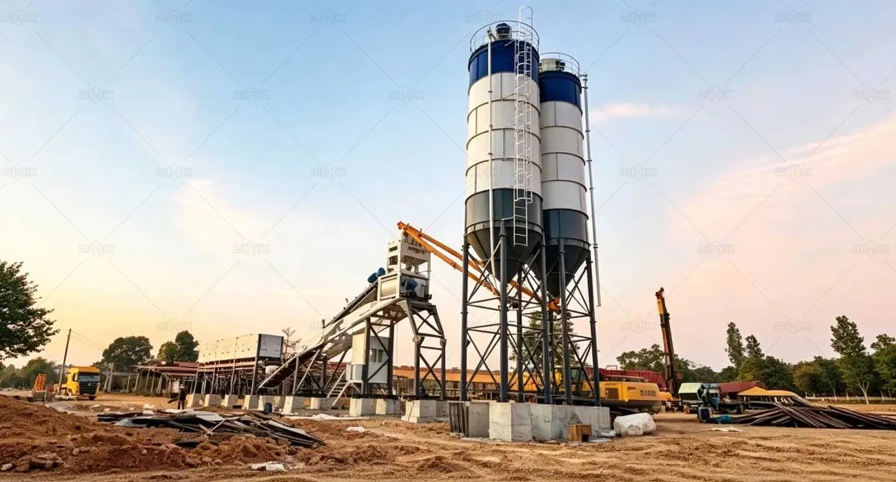 First set of AJQ70 quick-install batching plant was put into use in Laos