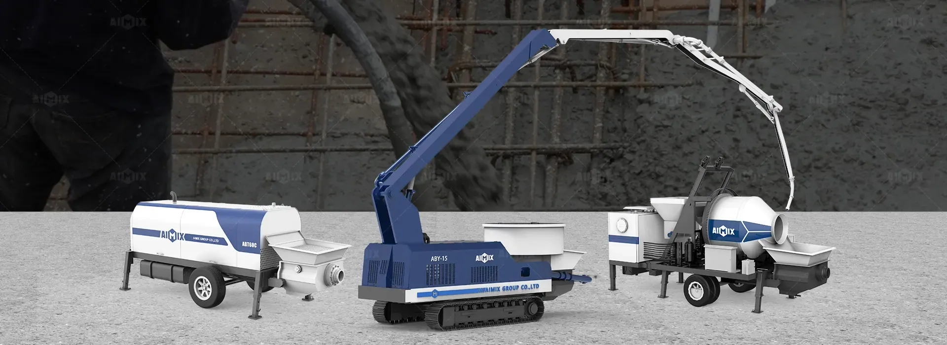 mobile concrete pump different types for choice in AIMIX