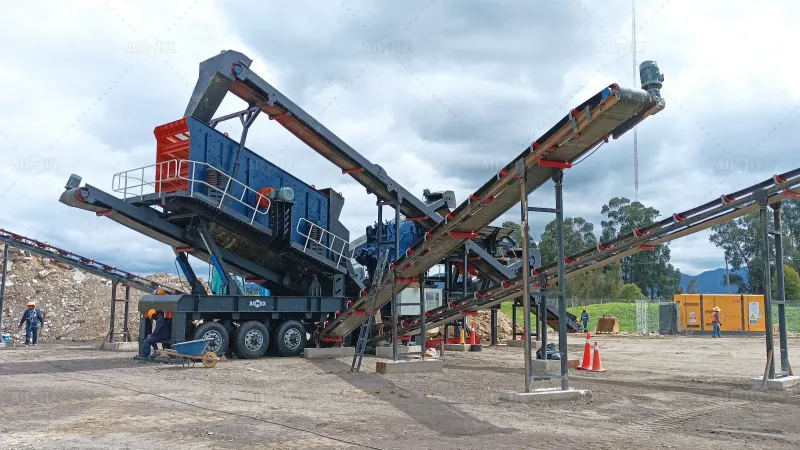 Britador de impacto móvel à venda na Colômbia para apoio à reciclagem de resíduos de construção em projeto de metrô