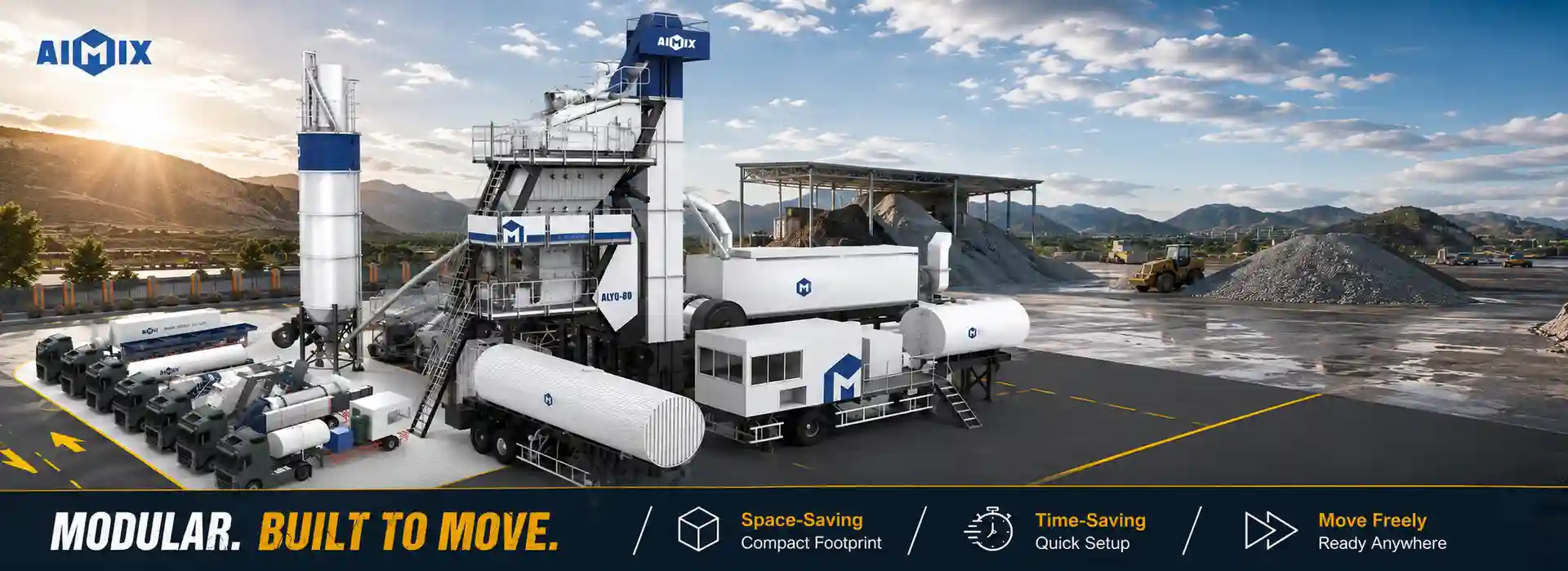 portable asphalt mixer plant for asphalt road construction