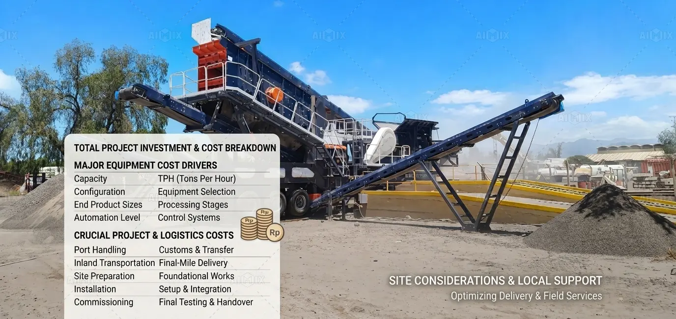 stone crusher plant price and investment cost in Indonesia