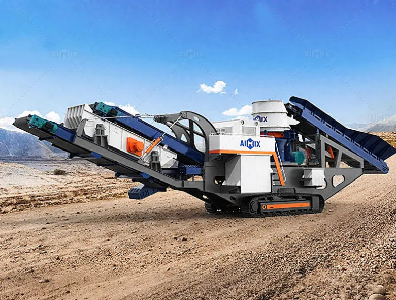 track-mounted mobile crusher plant for uneven and difficult-access project sites