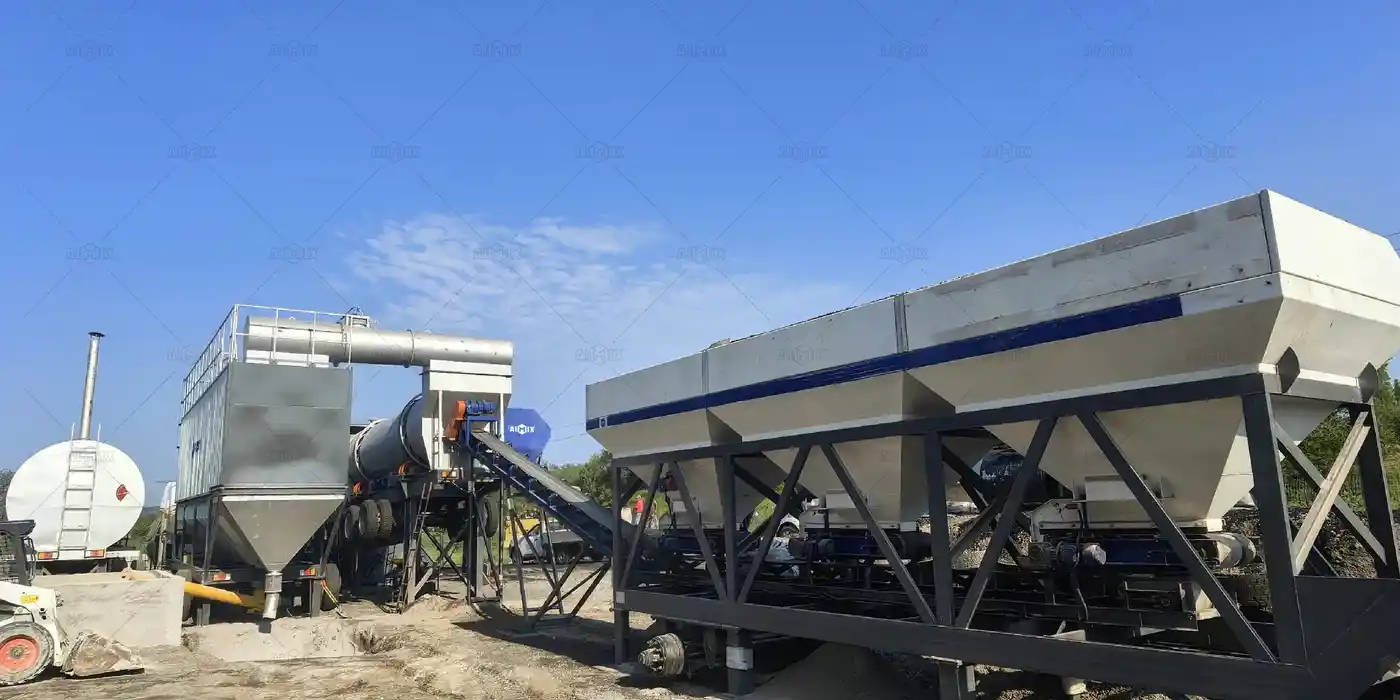 Planta de mezcla continua de asfalto de 100 TPH para construcción de carreteras en Morelia, México.
