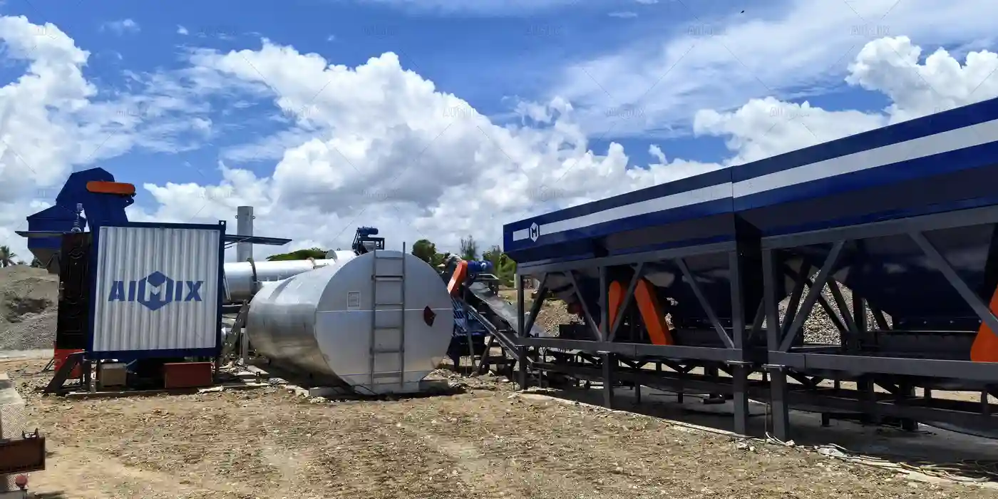 Planta mezcladora de asfalto estacionaria de tambor de 40 TPH para ahorrar costos mediante la autoproducción en Fiji.