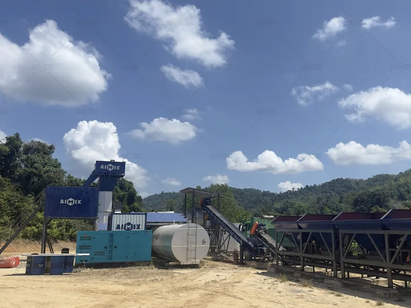 Planta de asfalto estacionaria de tambor de 60 t/h para la construcción de carreteras en Malasia.