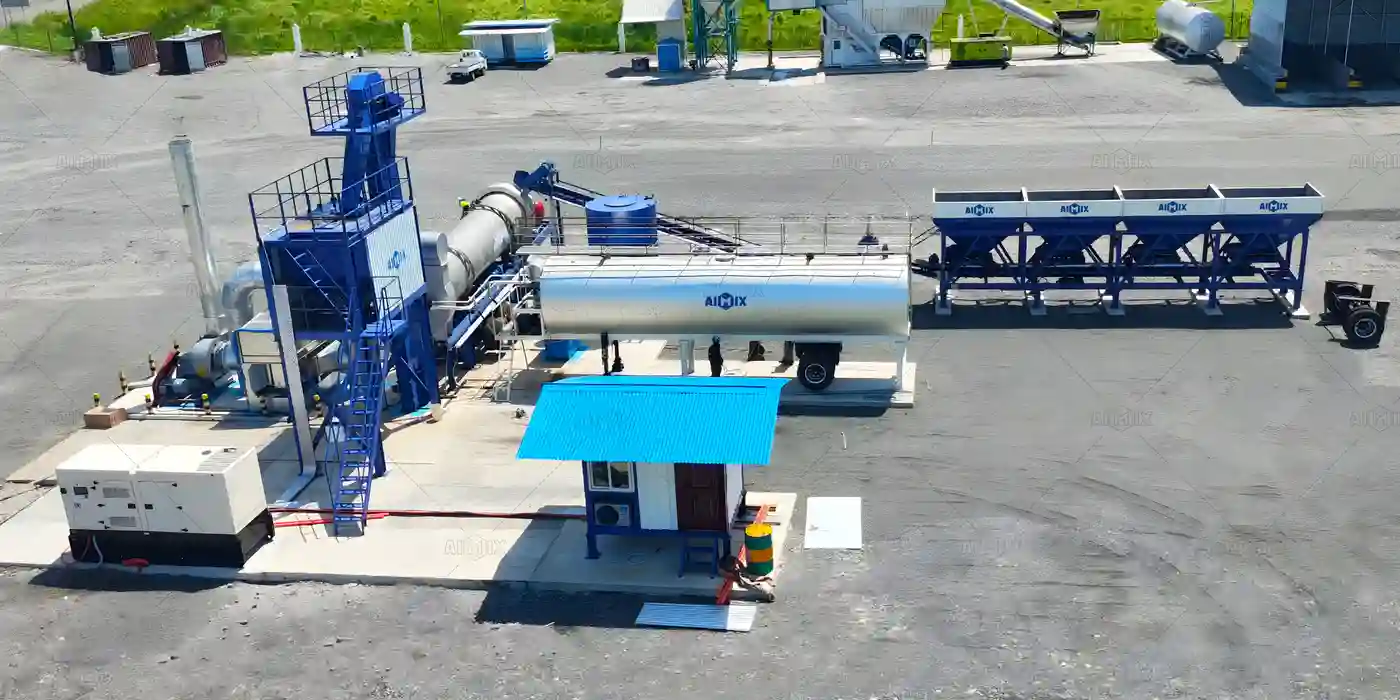 Planta mezcladora de asfalto de tambor de 80 TPH para la producción de agregados asfálticos en Papúa Nueva Guinea.