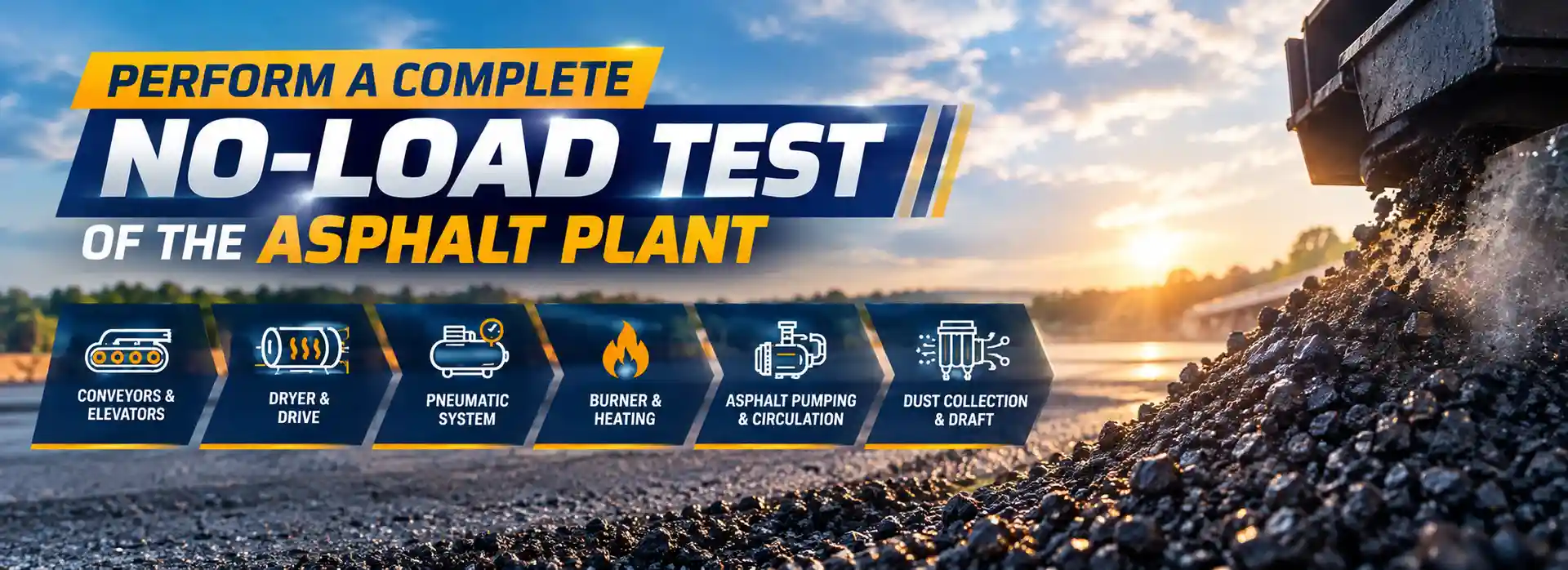 Realizar una prueba completa sin carga de la planta de asfalto.