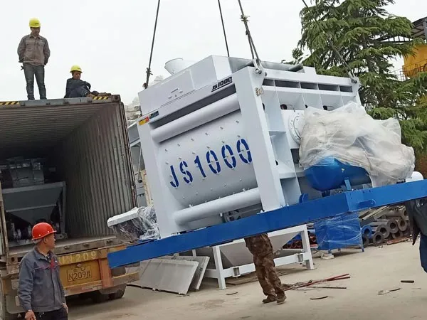 JS1000 twin shaft concrete mixer