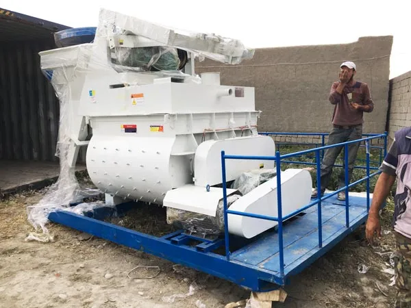 JS1000 twin shaft concrete mixer