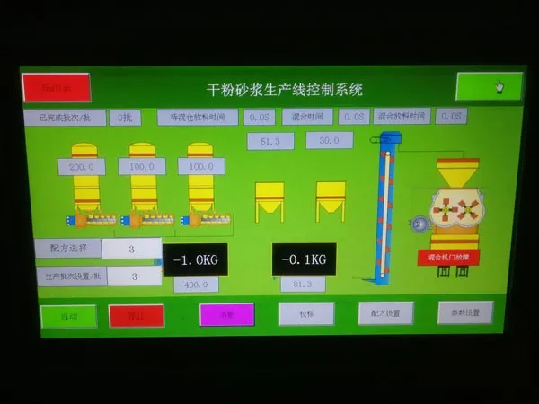 PLC control system of mortar plant
