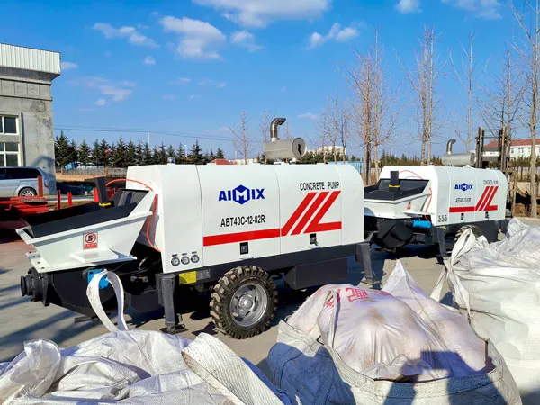 two diesel concrete pumps
