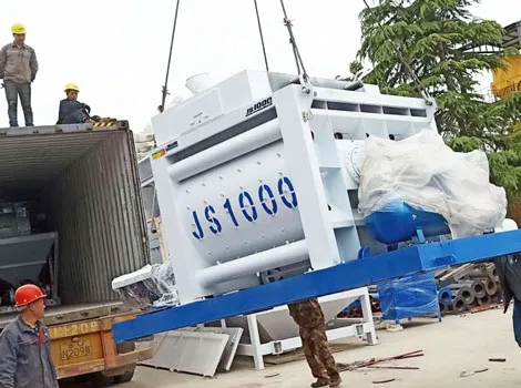 JS series twin shaft concrete mixer