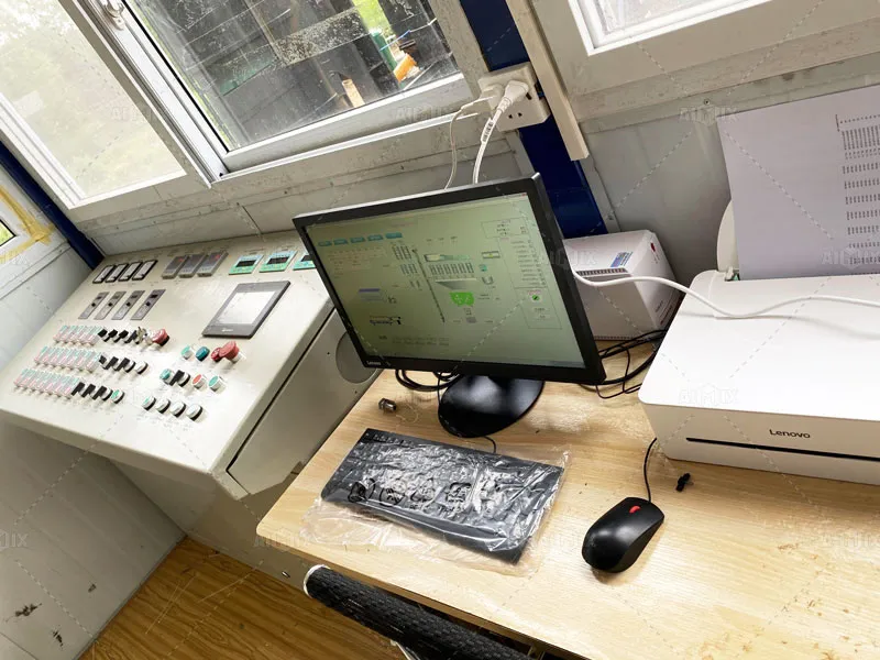 control room of asphalt batch plant