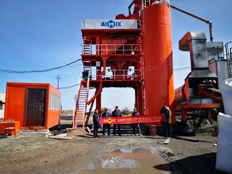 stationary asphalt batching plant installed in Russia