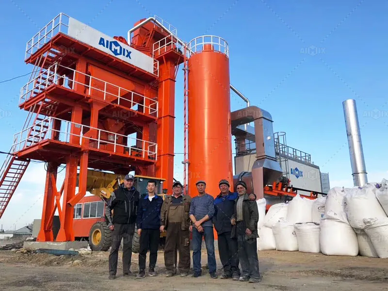 stationary asphalt mixing plant installed in Russia