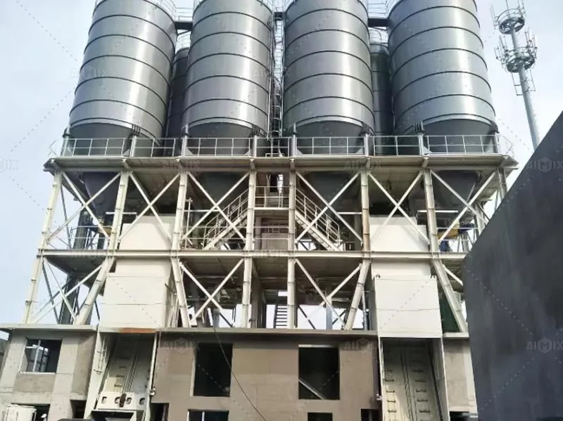 Eco friendly concrete batching plant with robust structure and open interior space