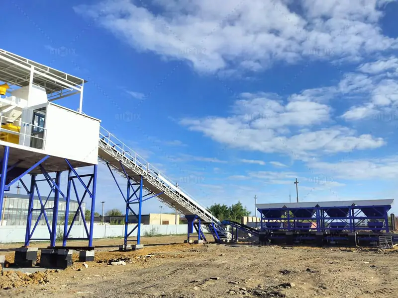 Installation of Aj 60 concrete batching plant Kazakhstan
