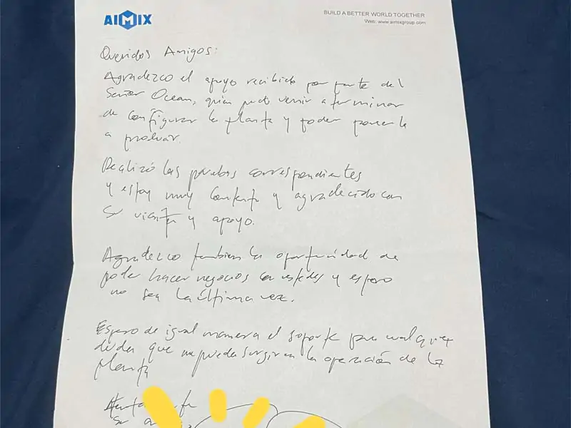 recommend letter from the customer