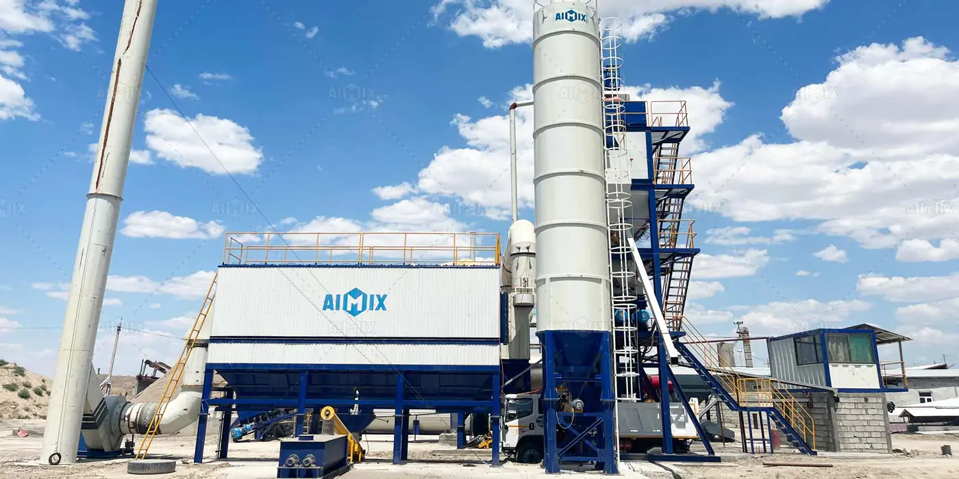 120 tph stationary asphalt batch mixing plant in Uzbekistan