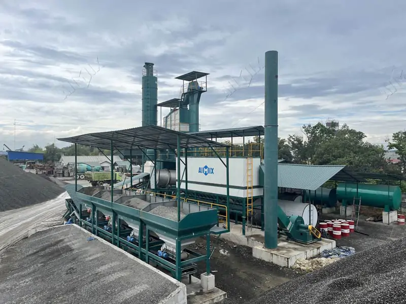 asphalt batch mix plant installation in Indonesia