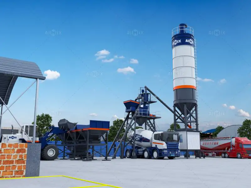 stationary hopper type rmc plant