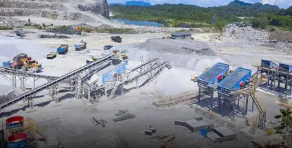 stationary crusher plant for aggregate production