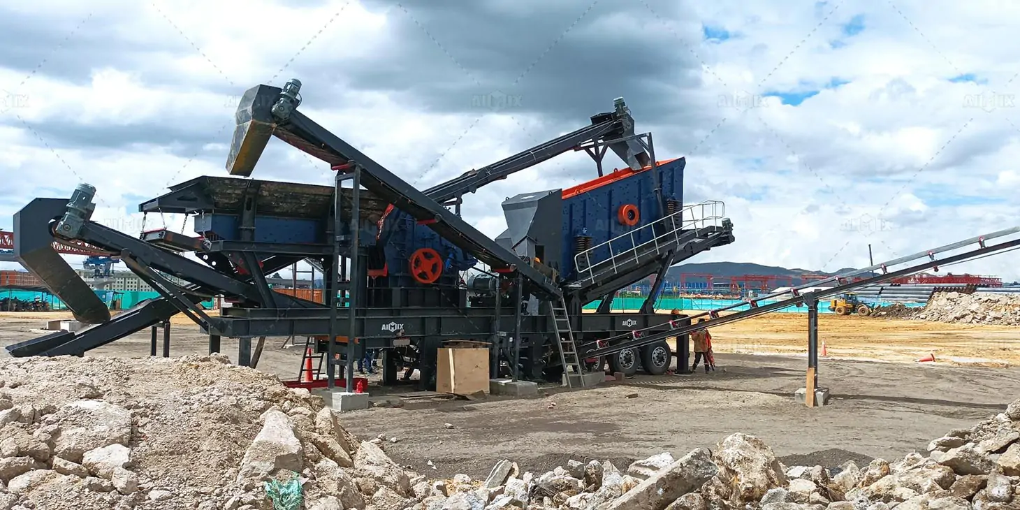 150 tph wheeled crusher for construction waste processing in Colombia